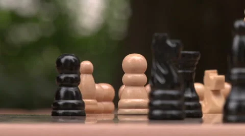 Chess pieces, closeup Video stock 49861277