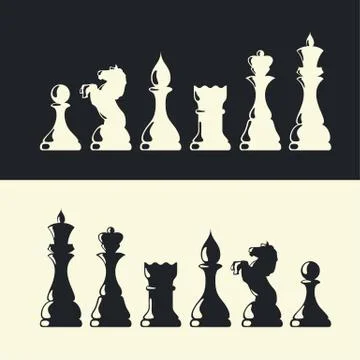 Chess pieces collection. vector Illustrazione stock