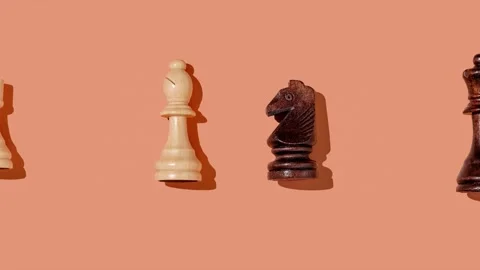 Chess pieces collide with each other and the idea of checkmate disappears Stock Footage 220614162