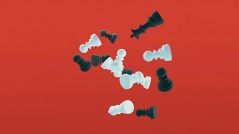 Chess Pieces Collide Stock Footage 338353459