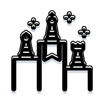 Chess pieces concept showing competition and achievement Stock Illustration