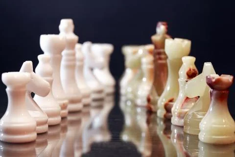 Chess Pieces Confrontation Stock Photos
