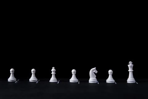 Chess pieces on a dark background with constraint lines Stock Photos