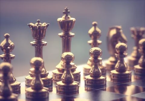 Chess Pieces Gameboard Illustrazione stock