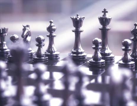 Chess Pieces Gameboard Stock Illustration