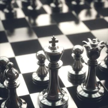 Chess Pieces Gameboard Stock Illustration