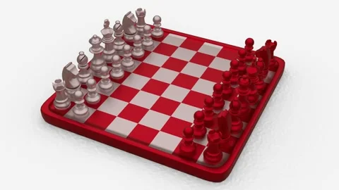 Chess pieces on glass board loop video 動画素材 296541031