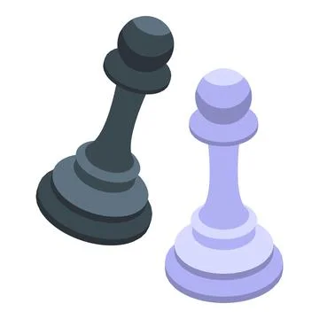 Chess pieces icon, isometric style イラスト素材