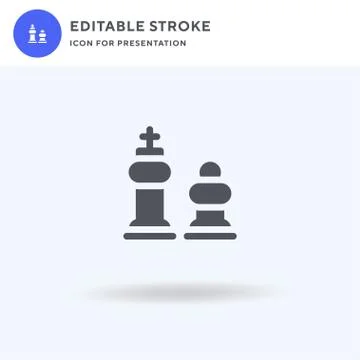Chess Pieces icon vector, filled flat sign, solid pictogram isolated on white Stock Illustration
