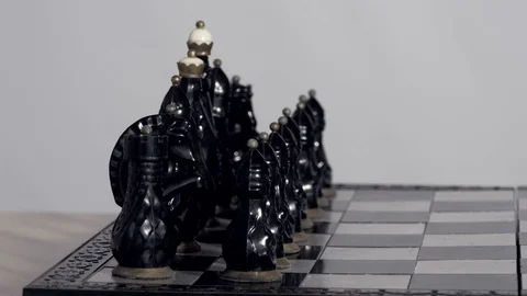 Chess pieces in initial position Stock Footage 70210895