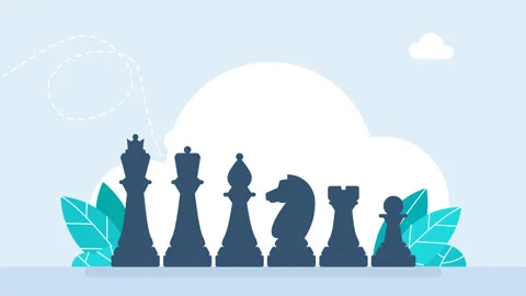 Chess pieces. King, queen, bishop, pawn, horse, knight, rook. Icons. Board game Stock Footage 314959490