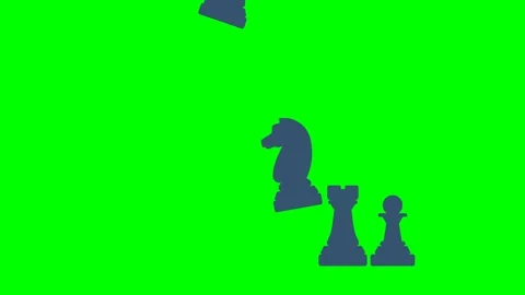 Chess pieces. King, queen, bishop, pawn, knight, knight, rook. Set. Board game Stock Footage 320768030