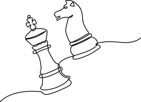 Chess pieces in a line Vector Stock Illustration
