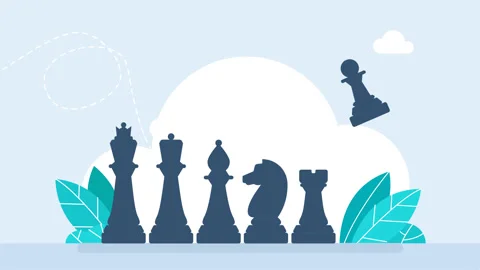 Chess pieces, one after another, fall from above. King, queen, bishop, knight Stock Footage 321194426