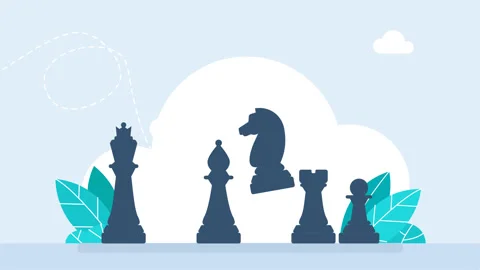 Chess pieces, one after another. King, queen, bishop, pawn, knight, knight, rook Stock Footage 322052195