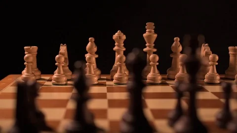 Chess pieces opposite tracking shot Video stock 116270163