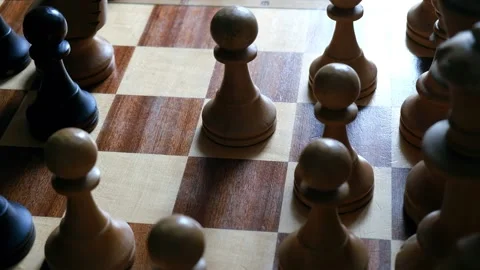 Chess pieces placed on a chessboard. The concept of the game, chess Stock Footage 195848362