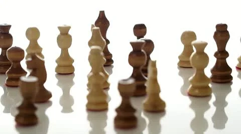 Chess Pieces On Rotating Display 1 库存影片 21976170