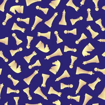 Chess pieces seamless pattern. Stock Illustration