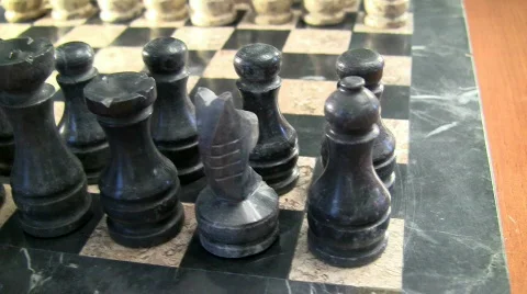 Chess pieces set tp to play Stock Footage 615856