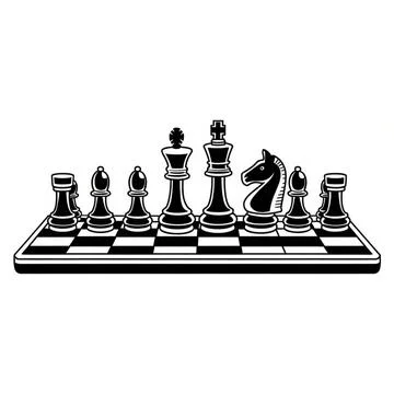 Chess pieces set on white background Stock Illustration
