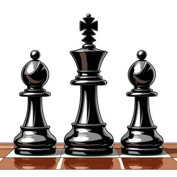 Chess pieces set on white background Stock Illustration