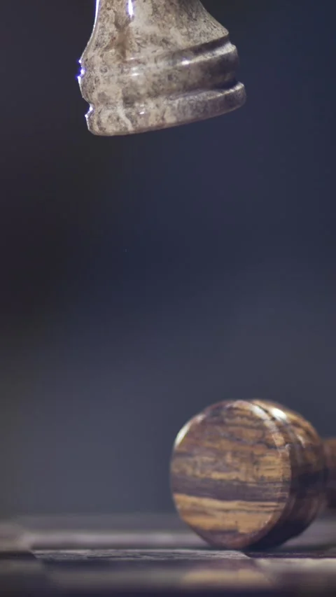 Chess pieces in slow motion highlight dramatic movement and action Stock Footage 338141162