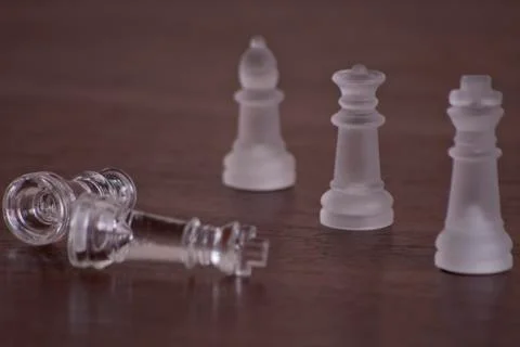 Chess Pieces on Table Stock Photos