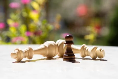 Chess pieces on table Stock Photos