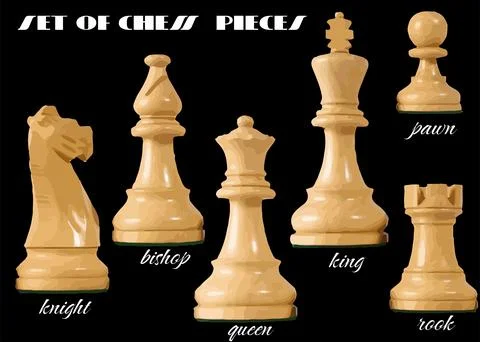 Chess pieces. Vector 3d colo Stock Illustration