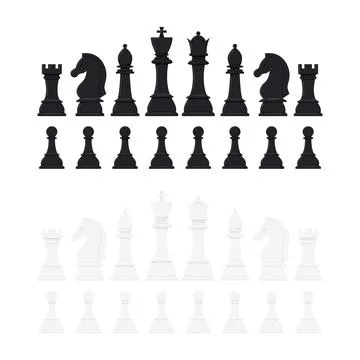 Chess pieces vector icon set isolated on white background. Stock Illustration