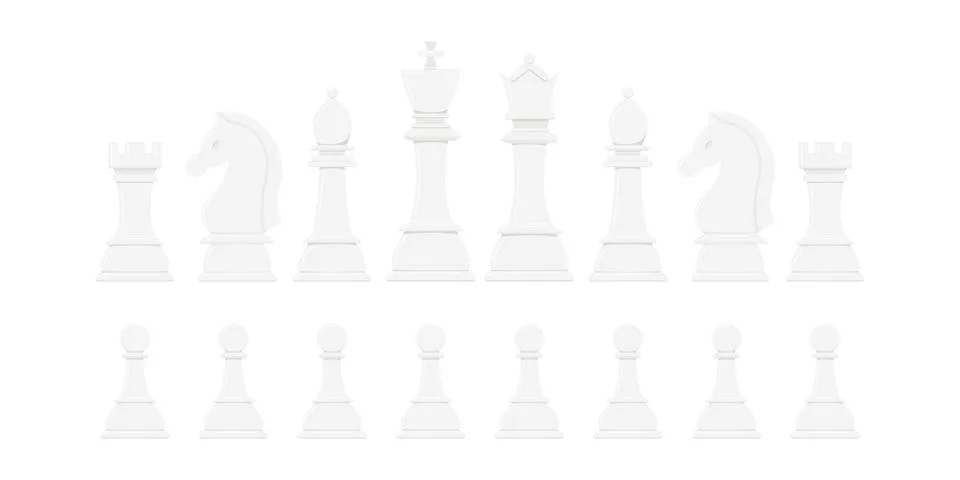 Chess pieces vector icon set isolated on white background. Illustrazione stock