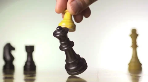 Chess pieces on white background Stock Footage 32277748