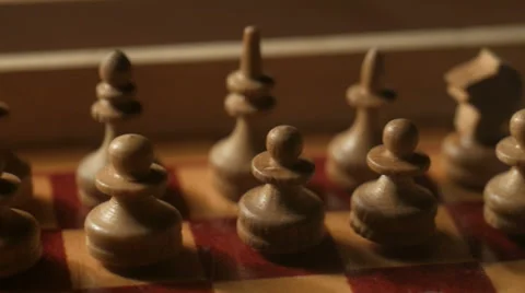 Chess pieces.Pan Stock Footage 68403831