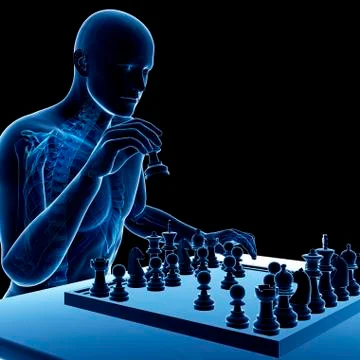 Chess player, artwork Stock Illustration