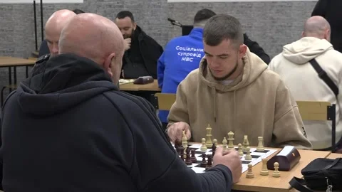 A chess player cannot choose where to go. Medium Shot Stock Footage 332134811