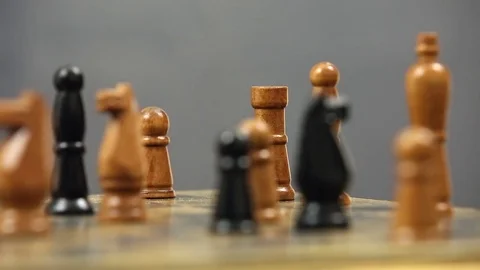 A chess player makes a move. Stock Footage 78611549