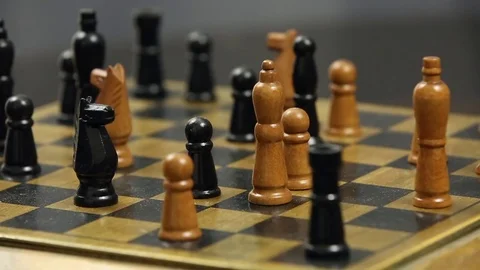 A chess player makes a move. Stock Footage 78611756