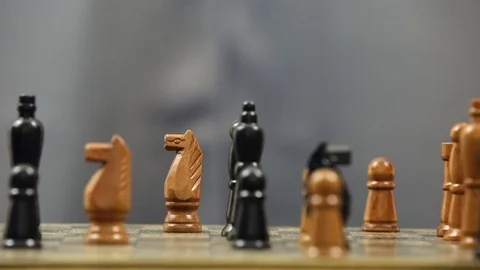 A chess player makes a move. Stock Footage 78611758