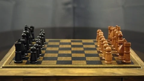 A chess player makes a move. Stock Footage 78611797