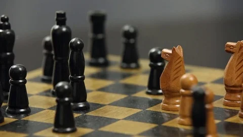 A chess player makes a move. Stock Footage 78624209