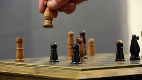 A chess player wins the game with a checkmate. Stock Footage 78611711