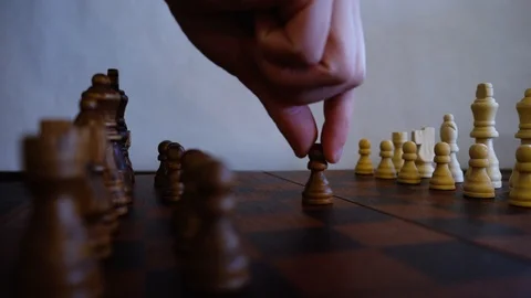 Chess Playing Black Pawn Move First Video stock 124339106