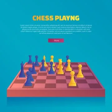 Chess playing web banner template. イラスト素材