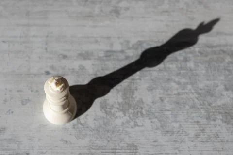 A chess queen figure with a shadow Stock Photos