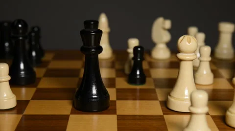 Chess queen hit king Stock Footage 68843338