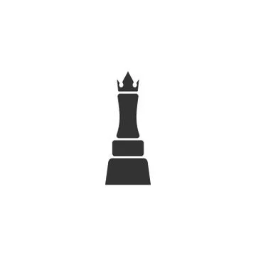 Chess queen icon flat Stock Illustration