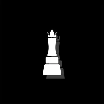 Chess queen icon flat Stock Illustration