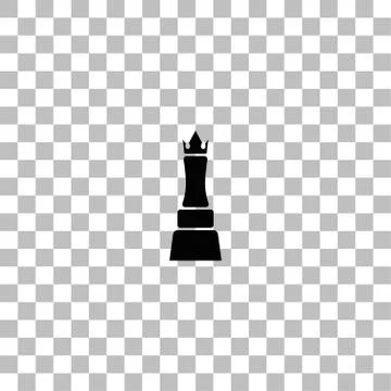 Chess queen icon flat Illustrazione stock