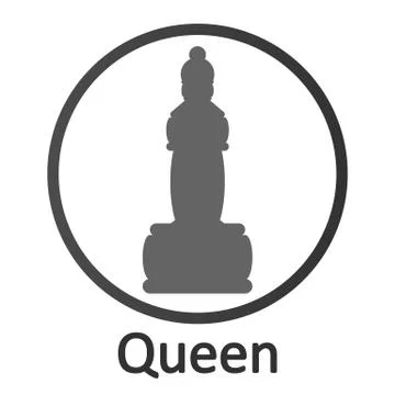 Chess queen icon. Illustrazione stock